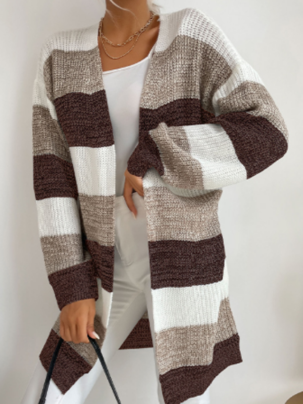 Elodie - Striped Knit Cardigan for Layering