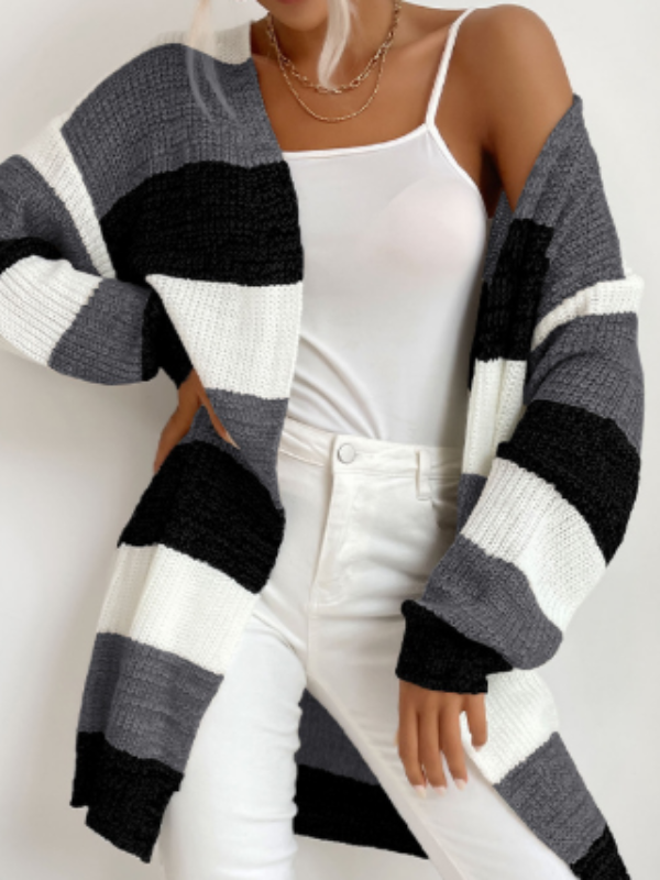 Elodie - Striped Knit Cardigan for Layering