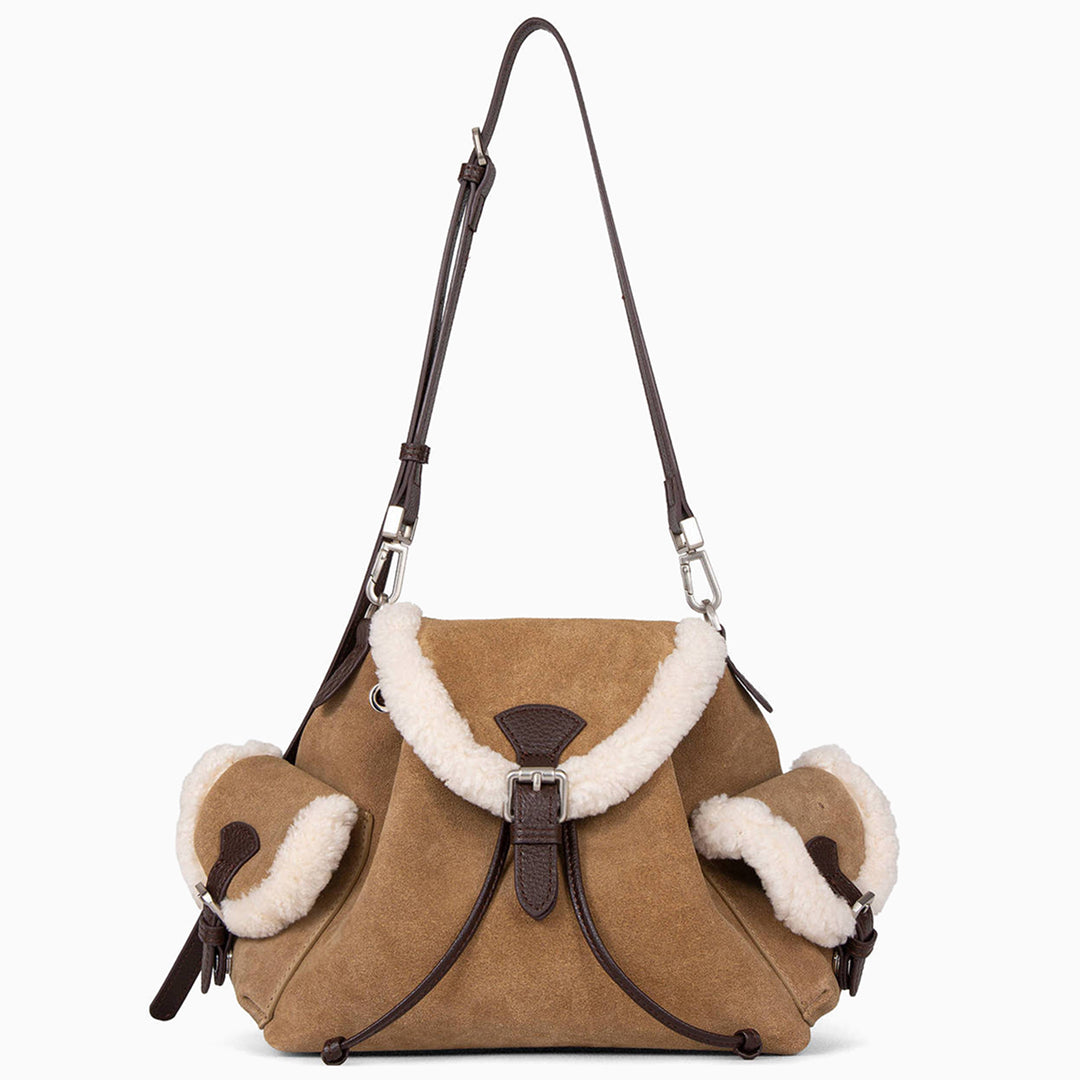 Odessandre Shearling Shoulder Bag