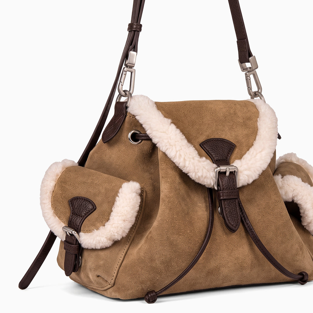 Odessandre Shearling Shoulder Bag