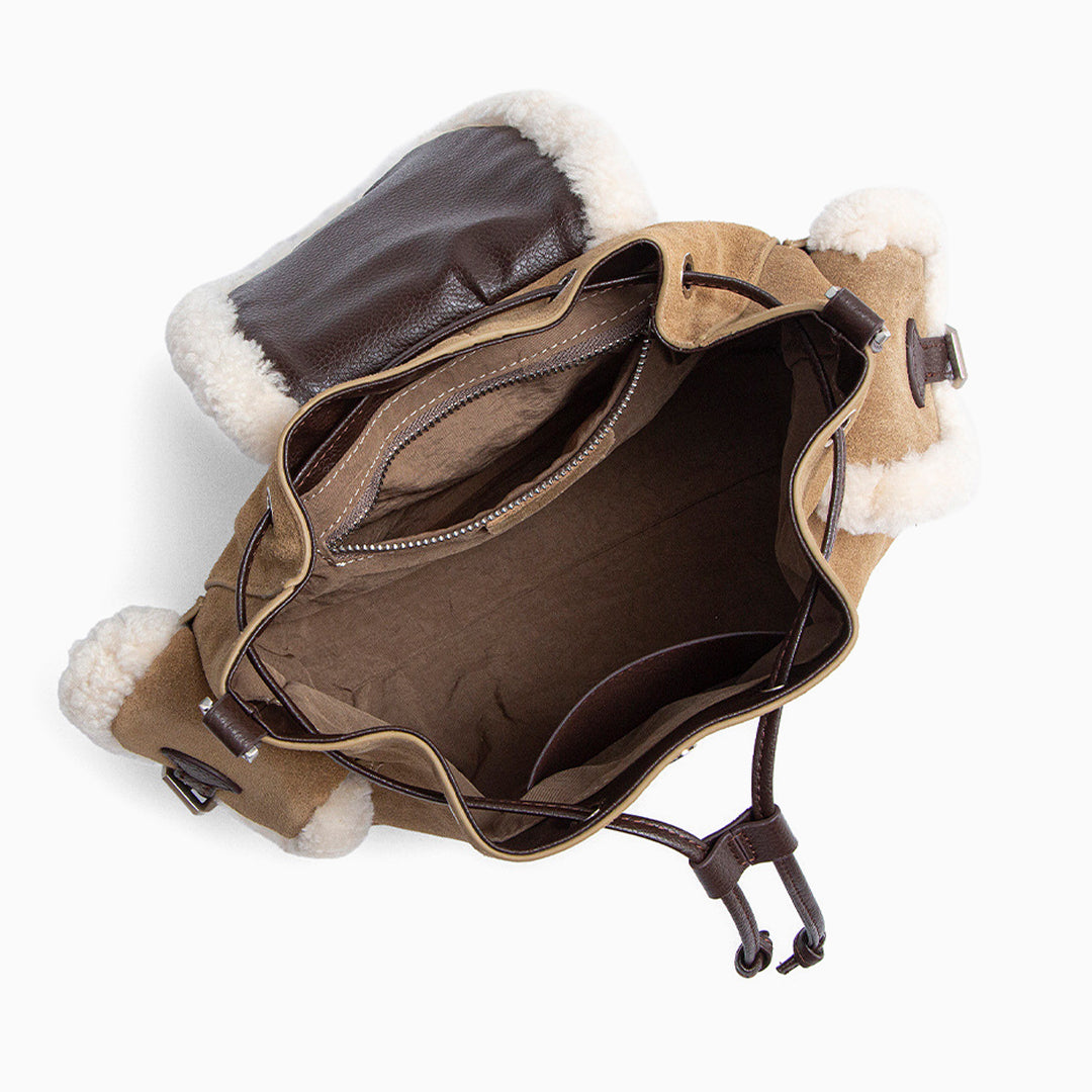 Odessandre Shearling Shoulder Bag