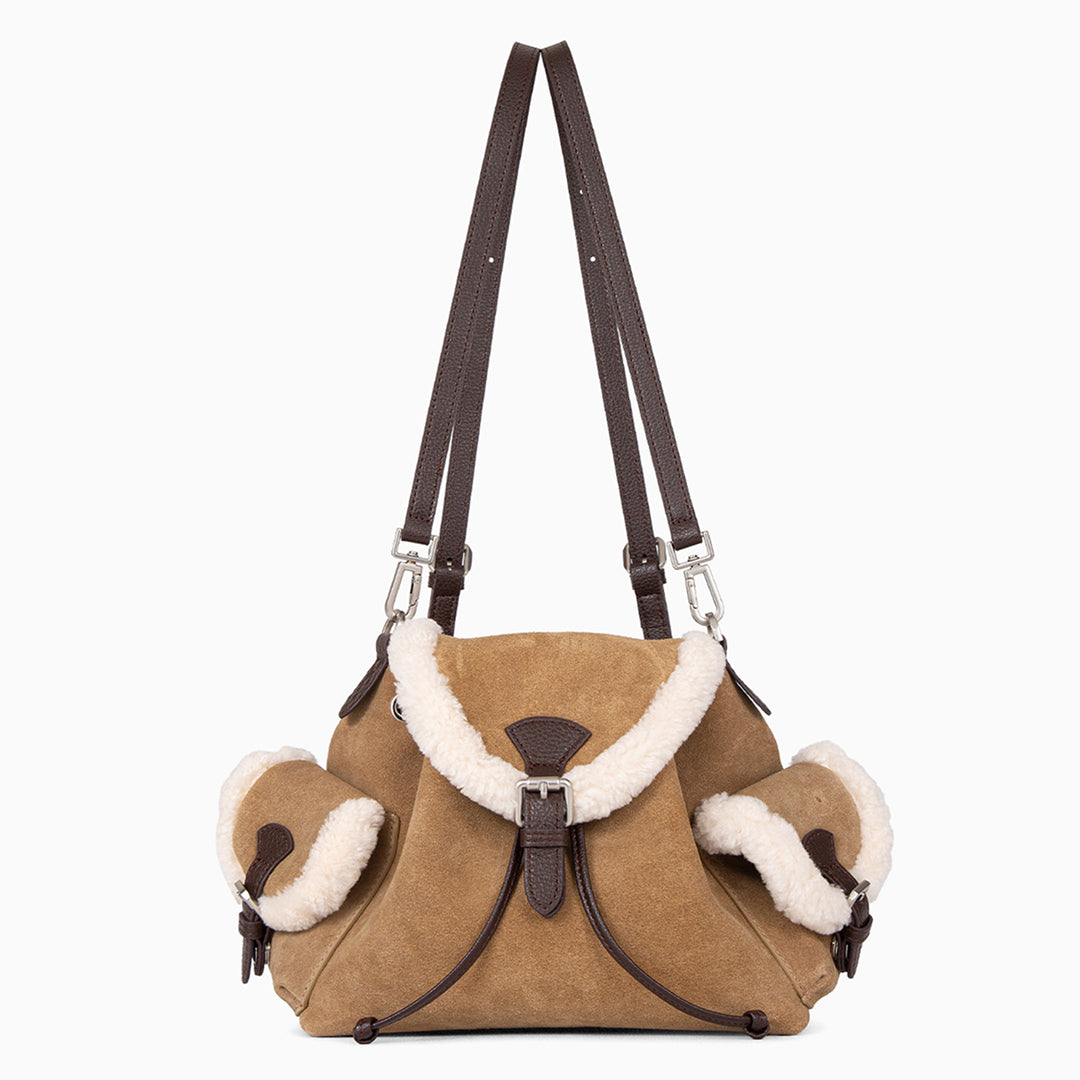Odessandre Shearling Shoulder Bag