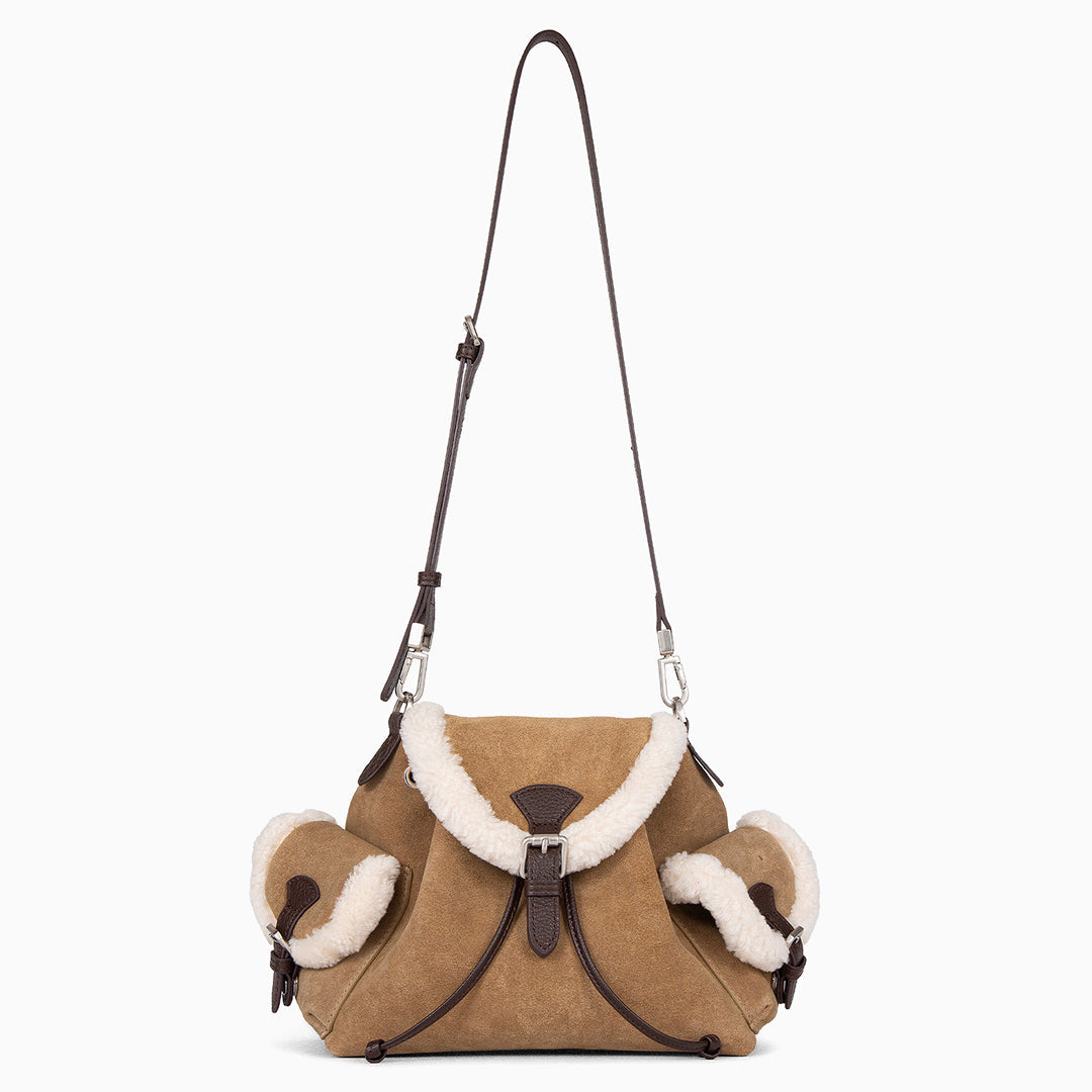 Odessandre Shearling Shoulder Bag