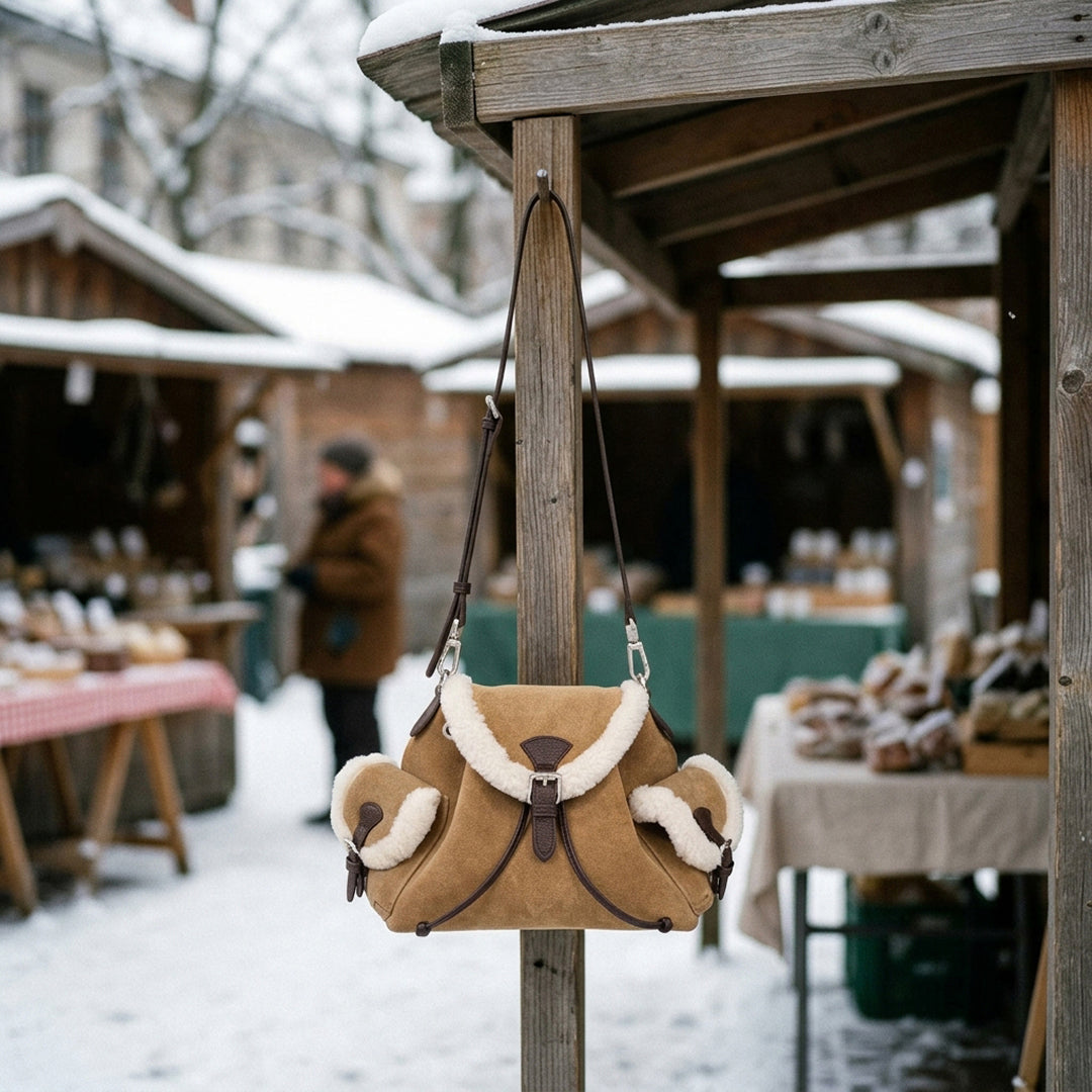 Odessandre Shearling Shoulder Bag