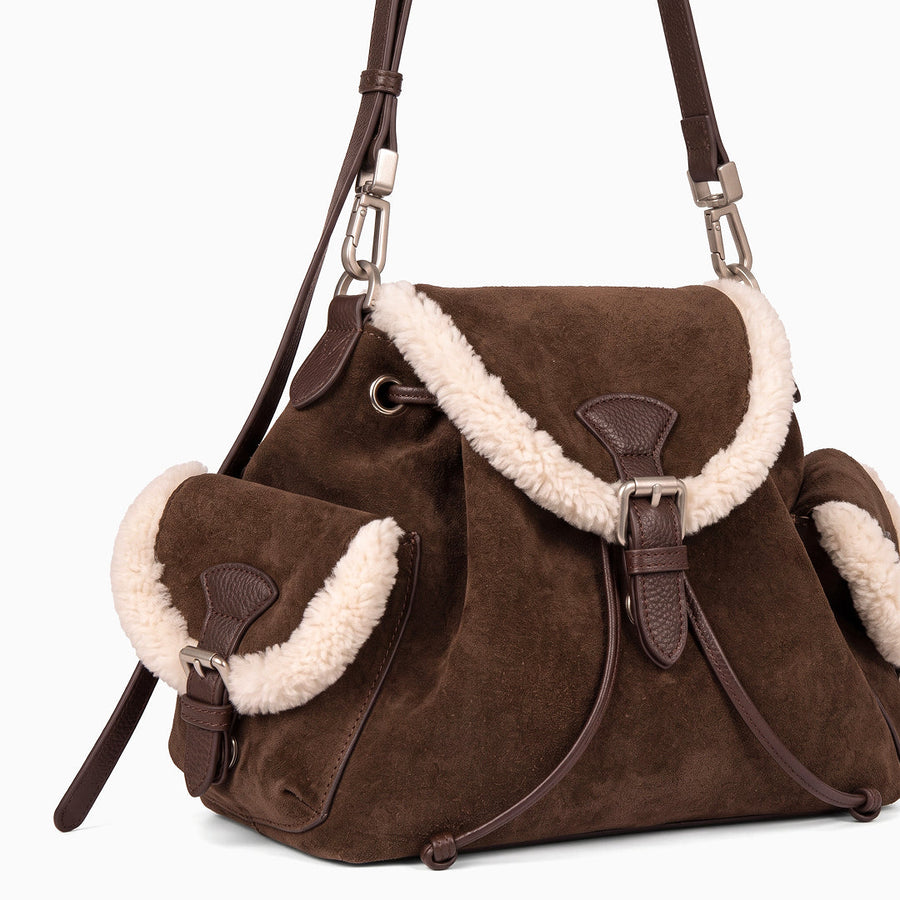Odessandre Shearling Shoulder Bag