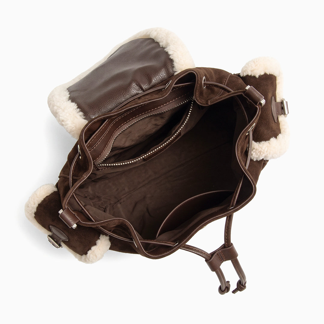 Odessandre Shearling Shoulder Bag