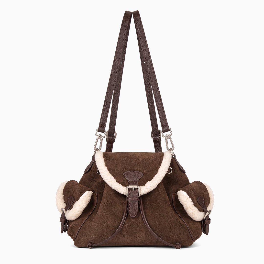 Odessandre Shearling Shoulder Bag