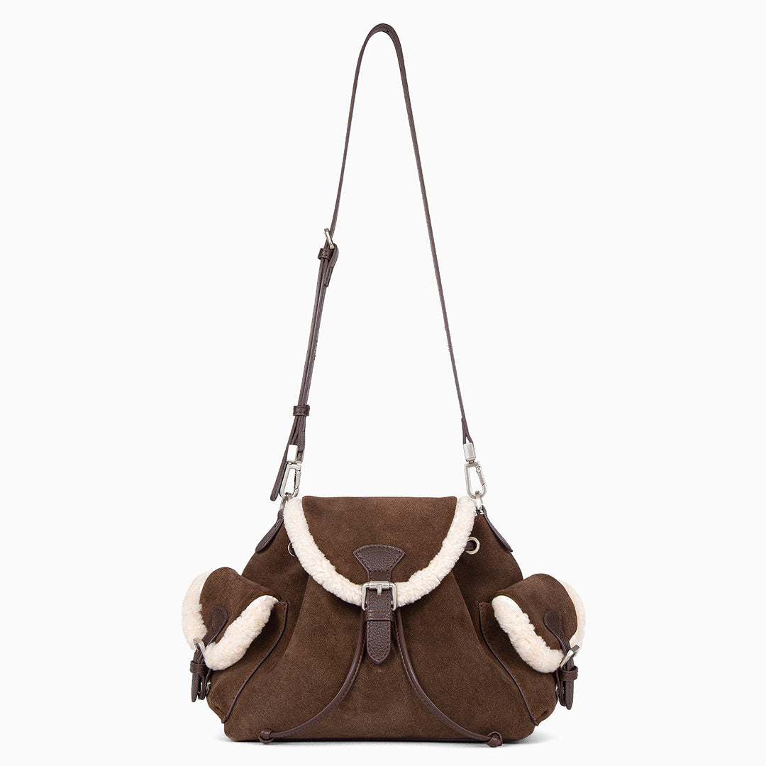 Odessandre Shearling Shoulder Bag