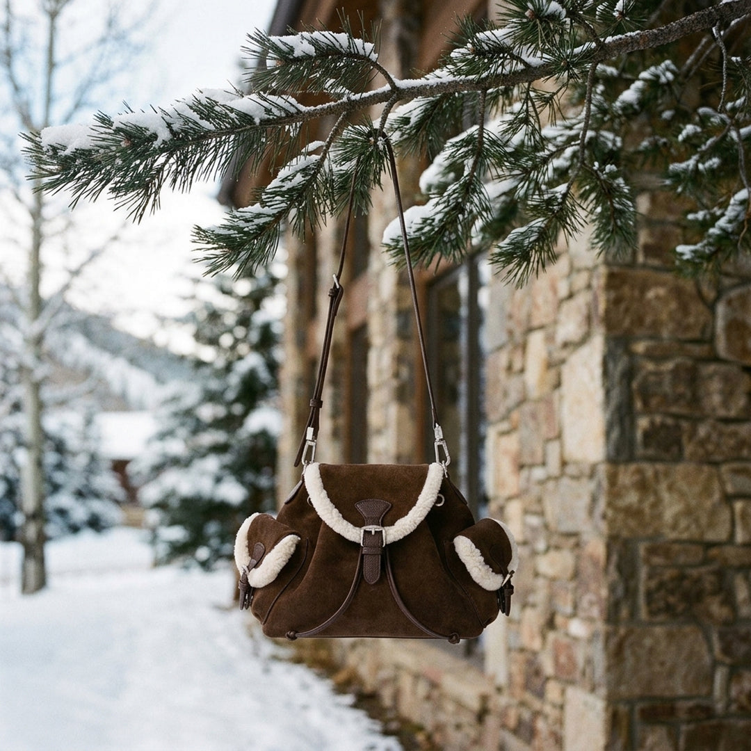 Odessandre Shearling Shoulder Bag