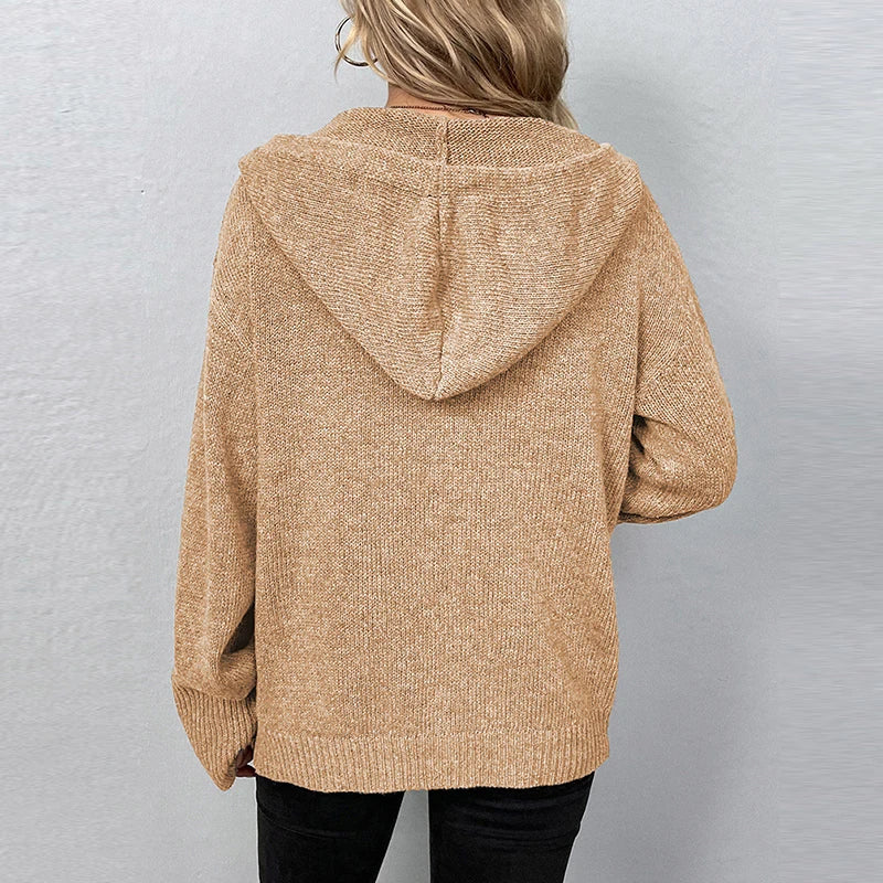 Vivian - Women's Relaxed Hooded Knit Cardigan