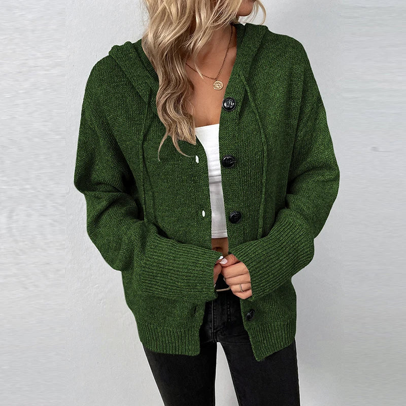 Vivian - Women's Relaxed Hooded Knit Cardigan