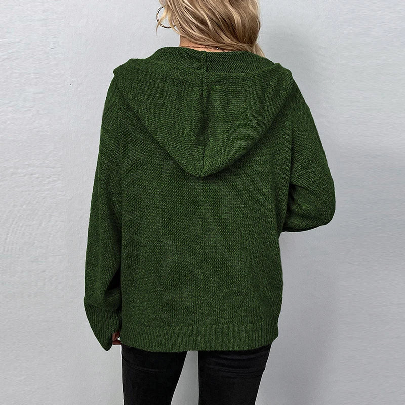 Vivian - Women's Relaxed Hooded Knit Cardigan