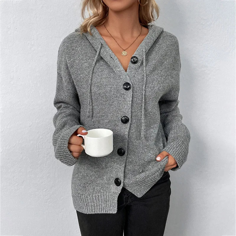 Vivian - Women's Relaxed Hooded Knit Cardigan