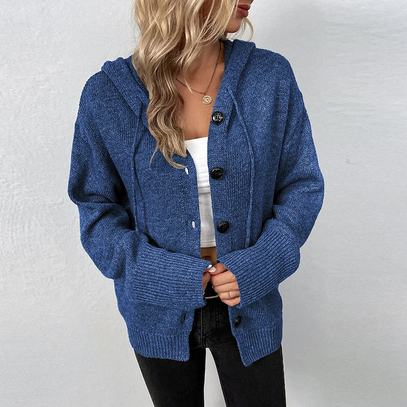 Vivian - Women's Relaxed Hooded Knit Cardigan