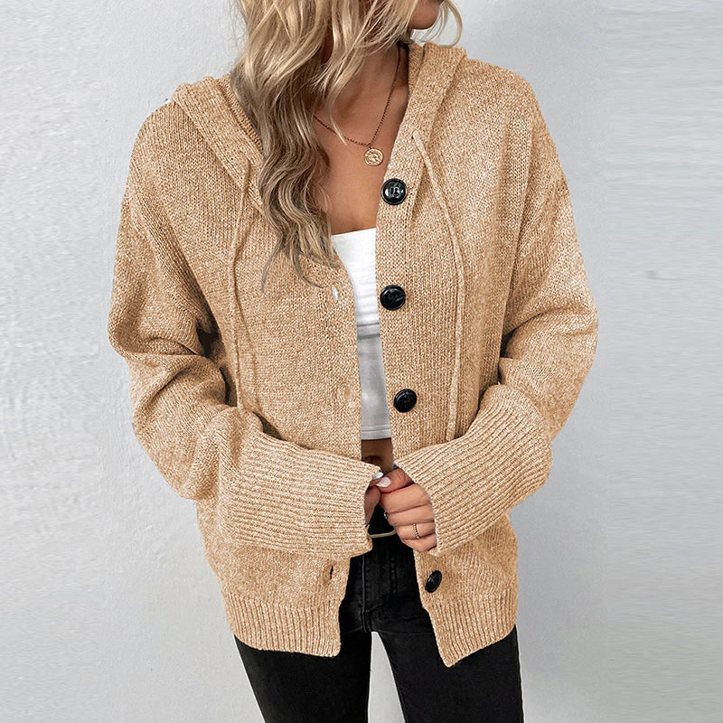 Vivian - Women's Relaxed Hooded Knit Cardigan