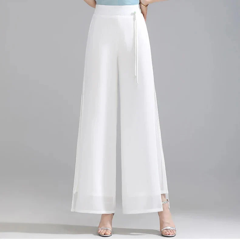 Olivia Chiffon Wide-Leg Pants