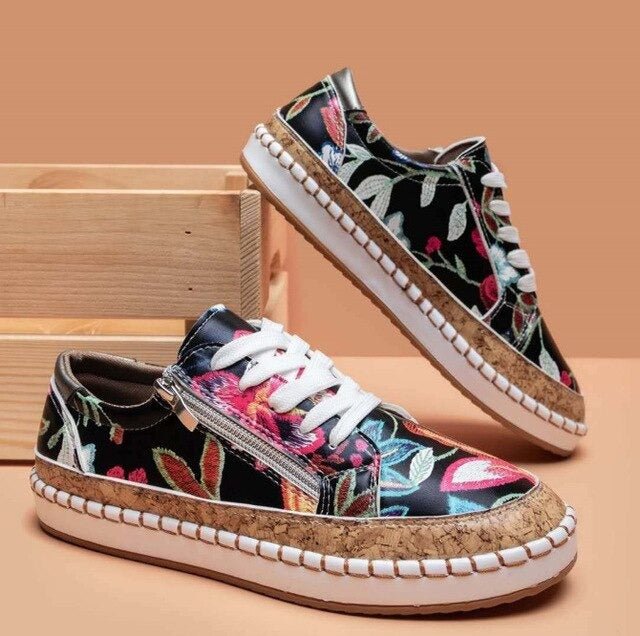 Oluchi™  Floral Orthopedic Zipper Sneakers